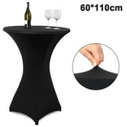 Chair Covers - Cocktail Round Stretch Spandex Table Cover, Fitted Elastic Tablecloth for Round Tables White 60x110cm