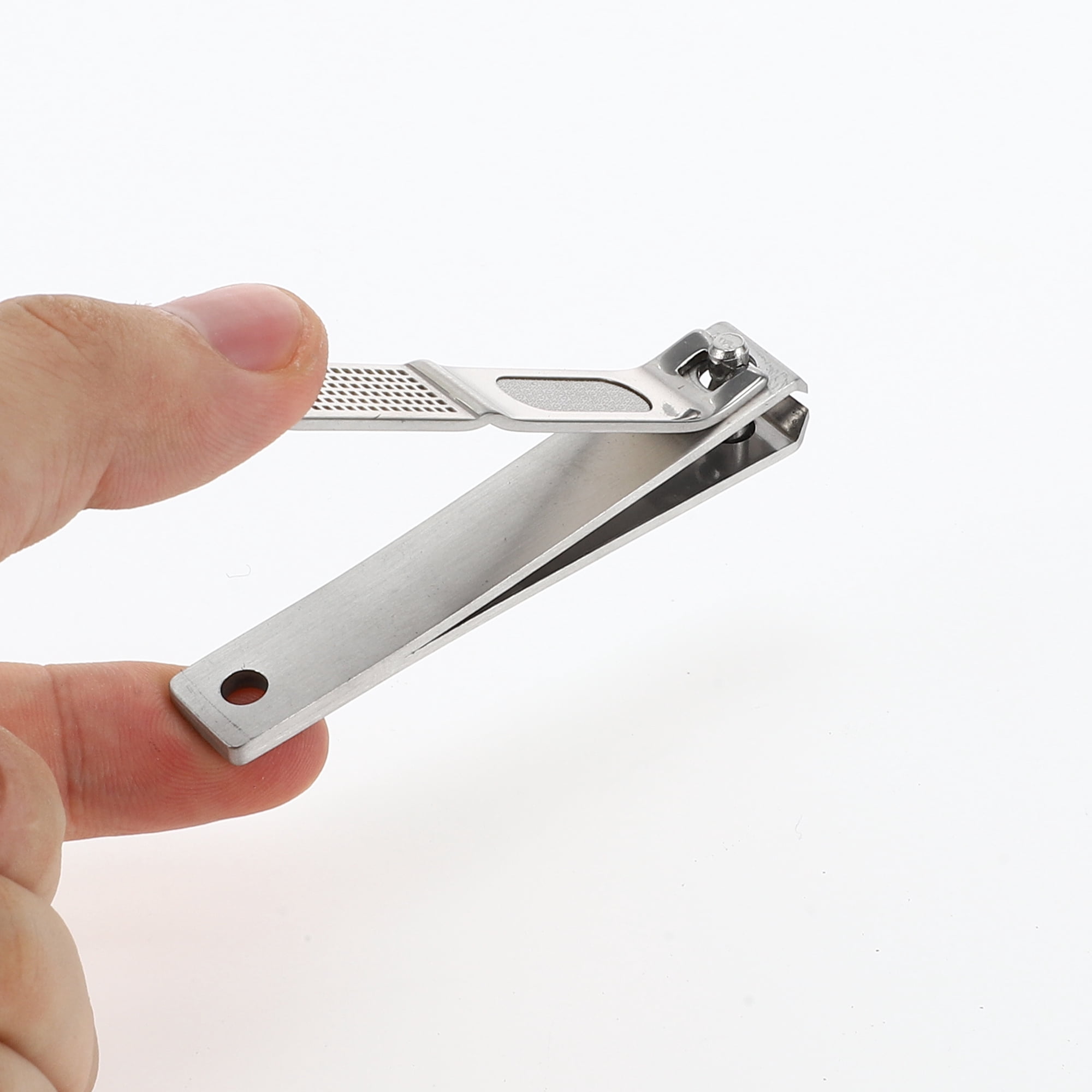 Unique Bargains Large Flat Mouth W/ File Fish Scale Pattern Nail Clippers Silver Tone