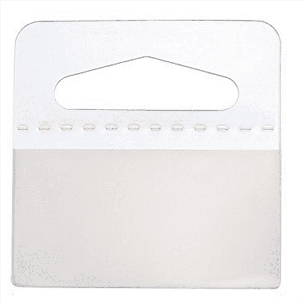 Adhesive Hang Tag 11/2 x 11/2 Inch Slot Display Hang Tag Clear Hang