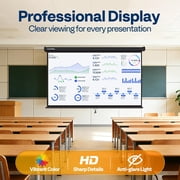 SPECSTAR 100 inch Manual Pull Down Projector Screen, 16:9 HD Retractable Projector Screens with Auto Locking for Movie Home Theater Cinema Office Video Game, Black(87W x 49H Inch Display Area)