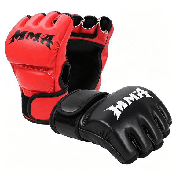 BESTSKY 2 Pairs Boxing Gloves Kickboxing Gloves for Men Women Beginner Shockproof Leather Sparring Training Gloves Set