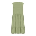 thumbnail image 7 of Elegant Dress Plus Size Ruffle Tank Dress Women's Sleeveless Textured Tiered Midi Dress for Beach Casual Green L, 7 of 7
