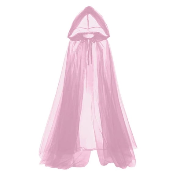 COOLHOOD Seethrough Sheer Hooded Capes Ponchos Shawl Breathable Polyester Long Cloak For Outdoor Wedding Beach Event Gathering