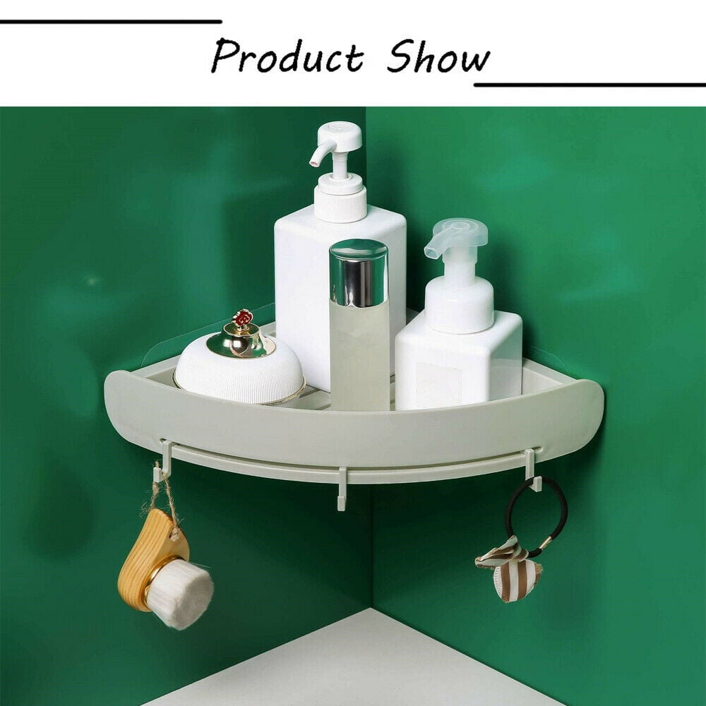Bathroom Corner Shower Shelf Caddy Triangular Tray Organizers Storage Holder Gray