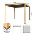 thumbnail image 2 of Mondawe 10'x10' Louvered Pergola, Outdoor Aluminum Pergola with Adjustable Rainproof Roof for Porch ,Deck, Patio, Garden, Wood Grain Color, 2 of 10