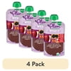 (4 pack) Plum Organics® Tots Mighty Morning 4 Food Group Blend Apple, Blackberry, Purple Carrot, Greek Yogurt + Oat 4oz Pouch