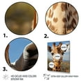 thumbnail image 3 of Designart "Giraffe Portrait Blue I" Animals Canvas Wall Art, 3 of 5