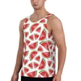 thumbnail image 2 of Lsque Hand Drawn Watermelon Pattern Mens Tank Tops Muscle Athletic Quick Dry Sleeveless Workout Fitness T Shirts Beach Tank Top, Loose-fit Sleeveless Shirt for Men-4X-Large, 2 of 7