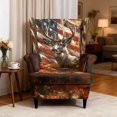 thumbnail image 3 of Chririnla Deer American Flag Camo 2 Piece Armchair Slipcovers, Machine Washable Stretch Wingback Chair Covers Polyester Fabric Single-Seat Wingback Armchair Covers for Hotel Bedroom, 3 of 7