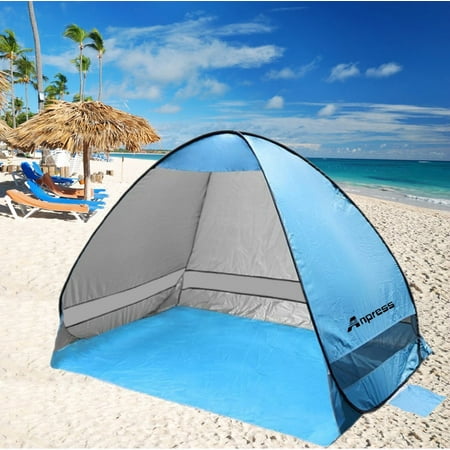 Anpress Outdoor Automatic Pop up Beach Tent Portable Cabana Anti UV 50+ Canopy Sun Shade Sport Shelter Sun Shelter for Family Kids Baby Outdoor Camping Fishing Picnic (Best Sun Canopy For Beach)