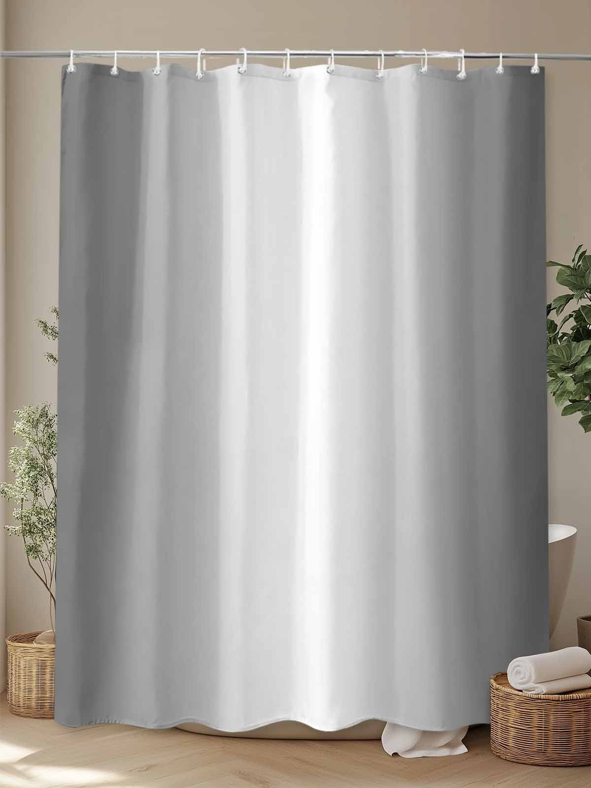 Boanket Polyester Fabric Grey Ombre Shower Curtain, Gray White Gradient Modern Abstract Art Waterproof Bathtub Curtain Bathroom Decor Set with Hooks 66 x 72 Inches,