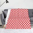 thumbnail image 1 of Blanket with Checkerboard Grid, Red Throw Blanket, Funny Mothers Fahers Day Birthday Gifts, Soft Warm Lightweight Micro Checker Flannel Blankets for Chair Car Camping 60X50Inch, 1 of 6