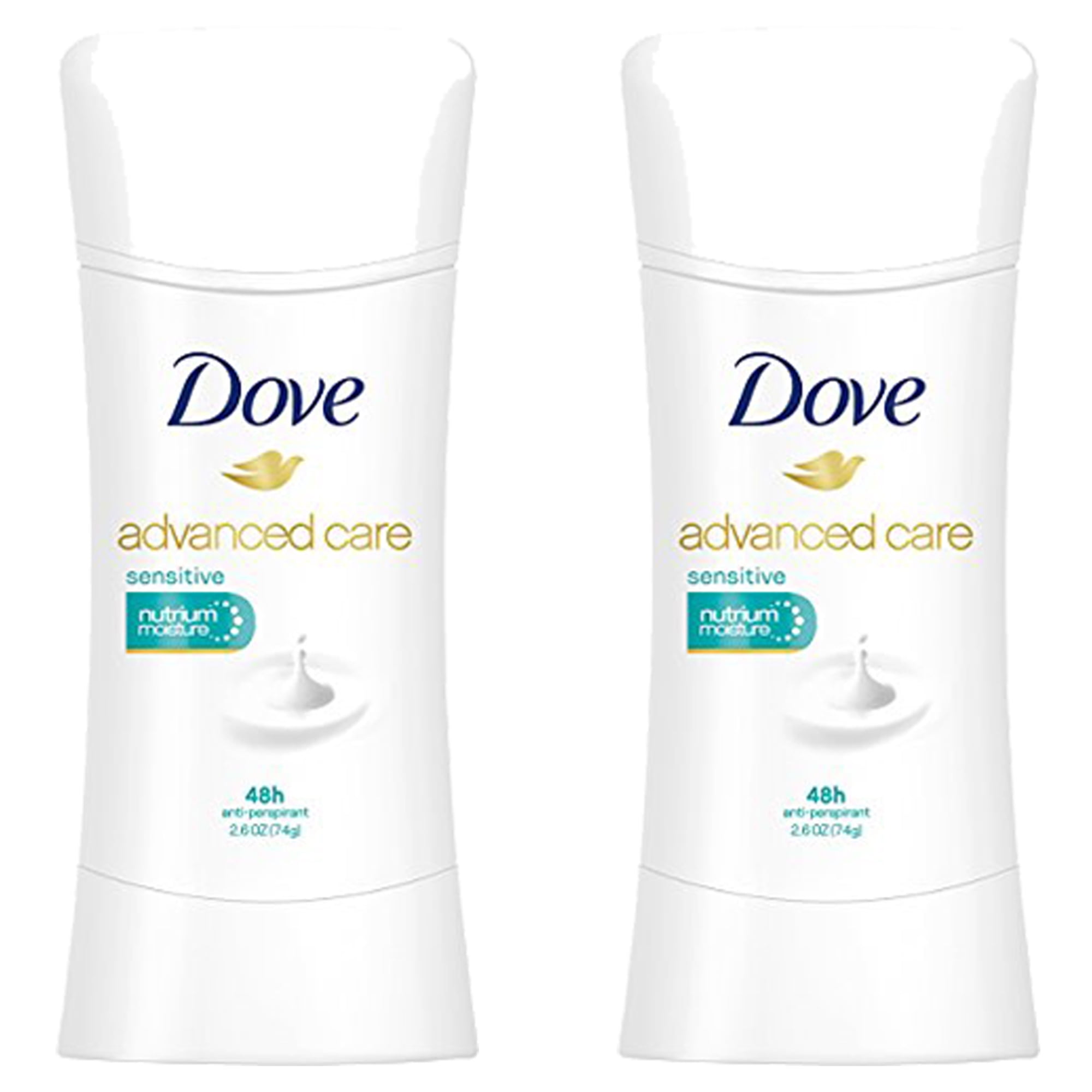 Pack of (2) Dove Advanced Care Antiperspirant Deodorant, Sensitive 2.6