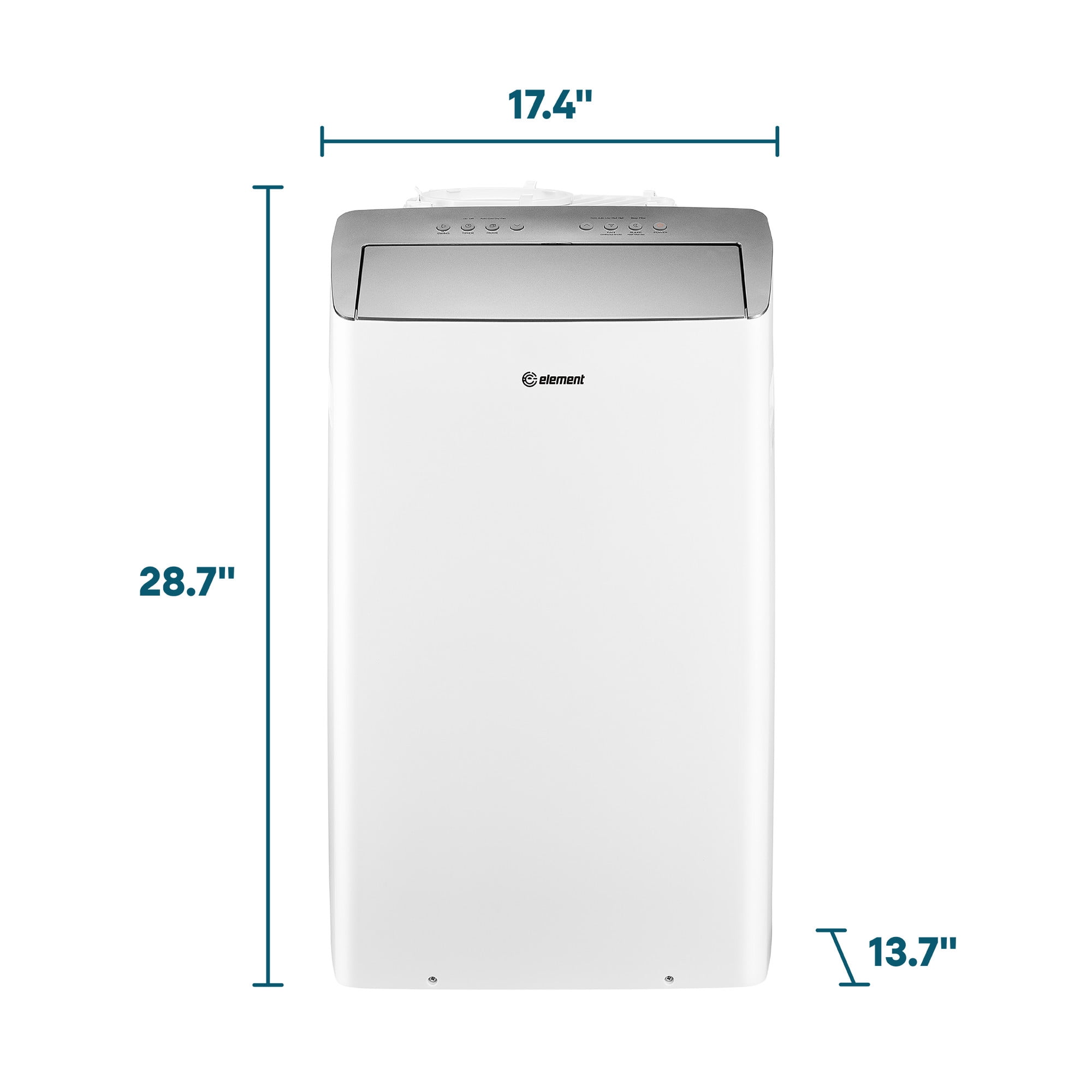 Element 12,000 BTU Dual-Hose Portable Air Conditioner with Heater, Inverter, White