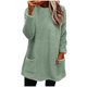 thumbnail image 2 of Puntoco Blusa de manga larga cálida con bolsillo sólido suelto para otoño e invierno con cuello redondo para mujer Puntoco Puntoco-6988, 2 of 7