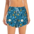 thumbnail image 2 of Xecao's Cute Colorful Owls And Trees for a double-layer running short for women, perfect for gym, tennis, and more, featuring a convenient pocket., 2 of 9