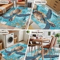thumbnail image 5 of 3'x5' Area Rugs, Blue Green Coastal Indoor Outdoor Area Rug for Living Room Bedroom, Sea Turtle Ocean Retro Washable Bathroom Rugs Kitchen Floor Carpet Mats Home Decor Aesthetic, 5 of 8