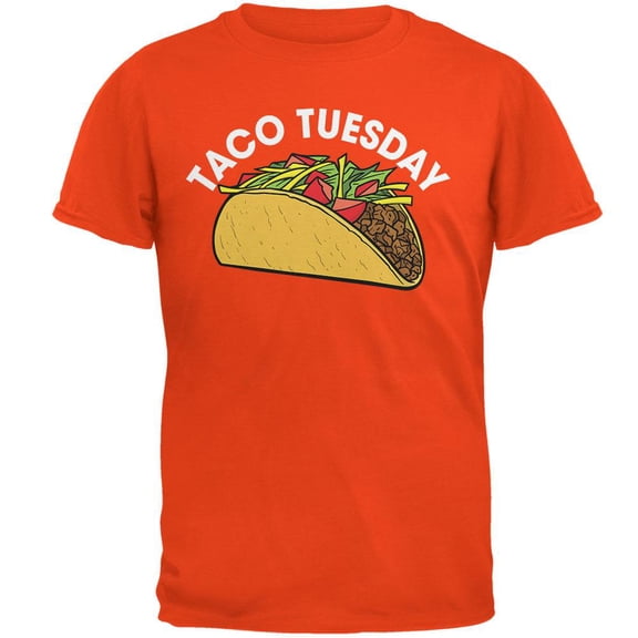 Cinco de Mayo - Taco Tuesday Orange Adult T-Shirt - X-Large