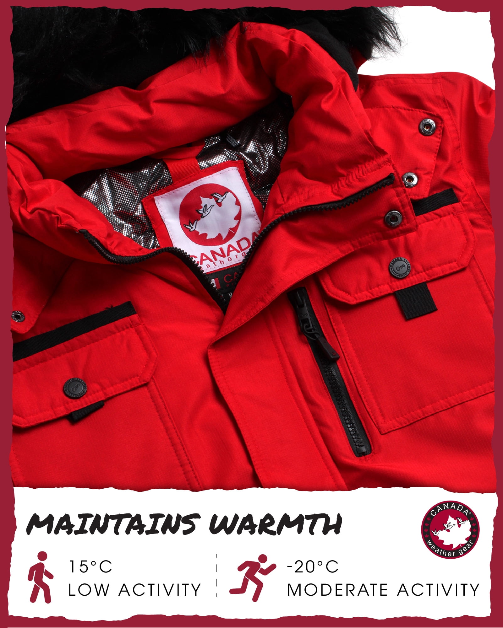 CANADA WEATHER GEAR Men's Parka Jacket - Heavyweight Ripstop Therma Foil Puffer Coat (M-5X)