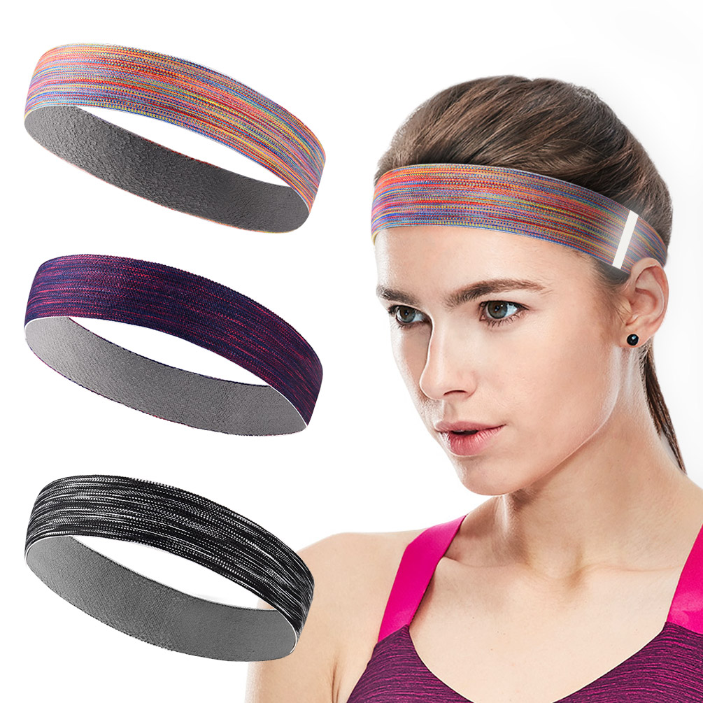 Ofoice Headbands for Men Women Sweatband Sports Headband for Running Yoga Basketball football stretchy headbands 3 Pack