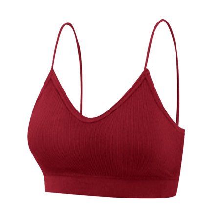 

Tube Tops Ladies Seamless Tube Top With Chest Pad Threaded Camisole Beautiful Back Chest Wrapping Underwear nylon no underwire sports bra Red