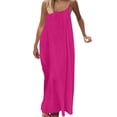 thumbnail image 2 of Tumotour Plus Size Summer Maxi Dress For Women'S Crew Neck Shoulder Strap Sleeveless Sundress A-Line Dress Backless T-Shirt Dress, 2 of 9