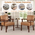 thumbnail image 5 of FAGAGA Mid Century Modern Accent Chair, Upholstered Oversized Chair, Ergonomics Armchair for Living Room, Reading Room, Reception Room, Bedroom, Dorm | Leather Brown, 5 of 6