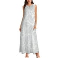 thumbnail image 2 of Maui Polynesian Silver Wedding Long Dress Elegant gown wom's summer jumpsuit Dress, 2 of 6