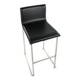 thumbnail image 7 of Mara Contemporary Barstool In Stainless Steel And Black Faux Leather - Set Of 2, 7 of 7