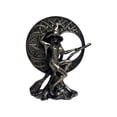 thumbnail image 2 of Magical Witch Resin Figurine Vintage Silver Gothic Tabletop Statue With Broom Cat Moon Pentacle Accents For Shelf TV Stand Office Indoor Halloween Home Decor.B, 2 of 6
