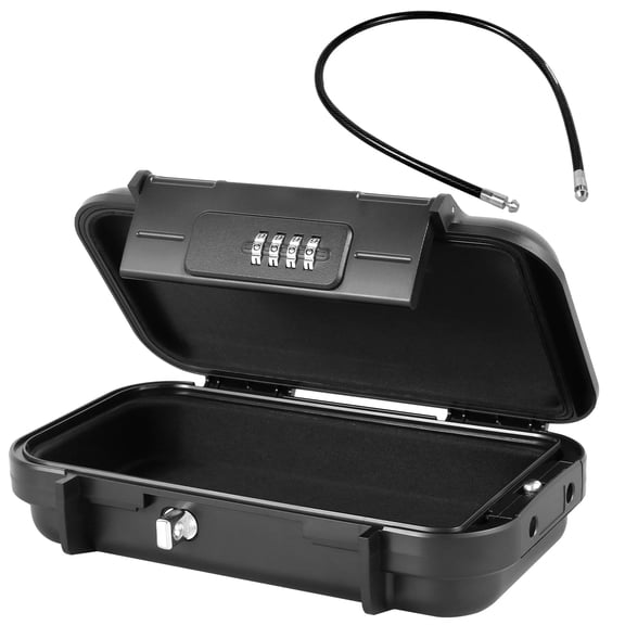 Key Lock Box 4 Digit Combination Safe Box with Removable Wire Rope IPX7 Waterproof Travel Security Case for Home Office Car Hotel