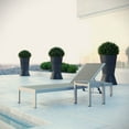 thumbnail image 2 of Modern Contemporary Urban Design Outdoor Patio Balcony Chaise Lounge Chair and Side Table set, Grey Gray, Aluminum, 2 of 7