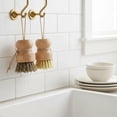 thumbnail image 3 of Bamboo Dish Brush Set, Plastic-Free ( Medium Sisal, Firm Coconut Coir), Dish Scrubber & Vegetable Brush for Cast Iron, Nonstick, 3 of 7