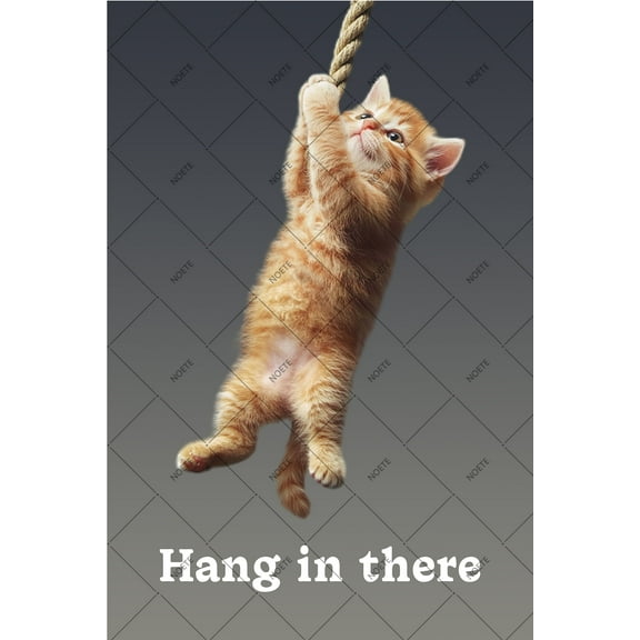 Noete Hang in There Cat Sign Vintage 12x16 Inch Metal Tin Poster, Funny Motivational Wall Art for Home, Office & Bar Decor Durable Aluminum Sign