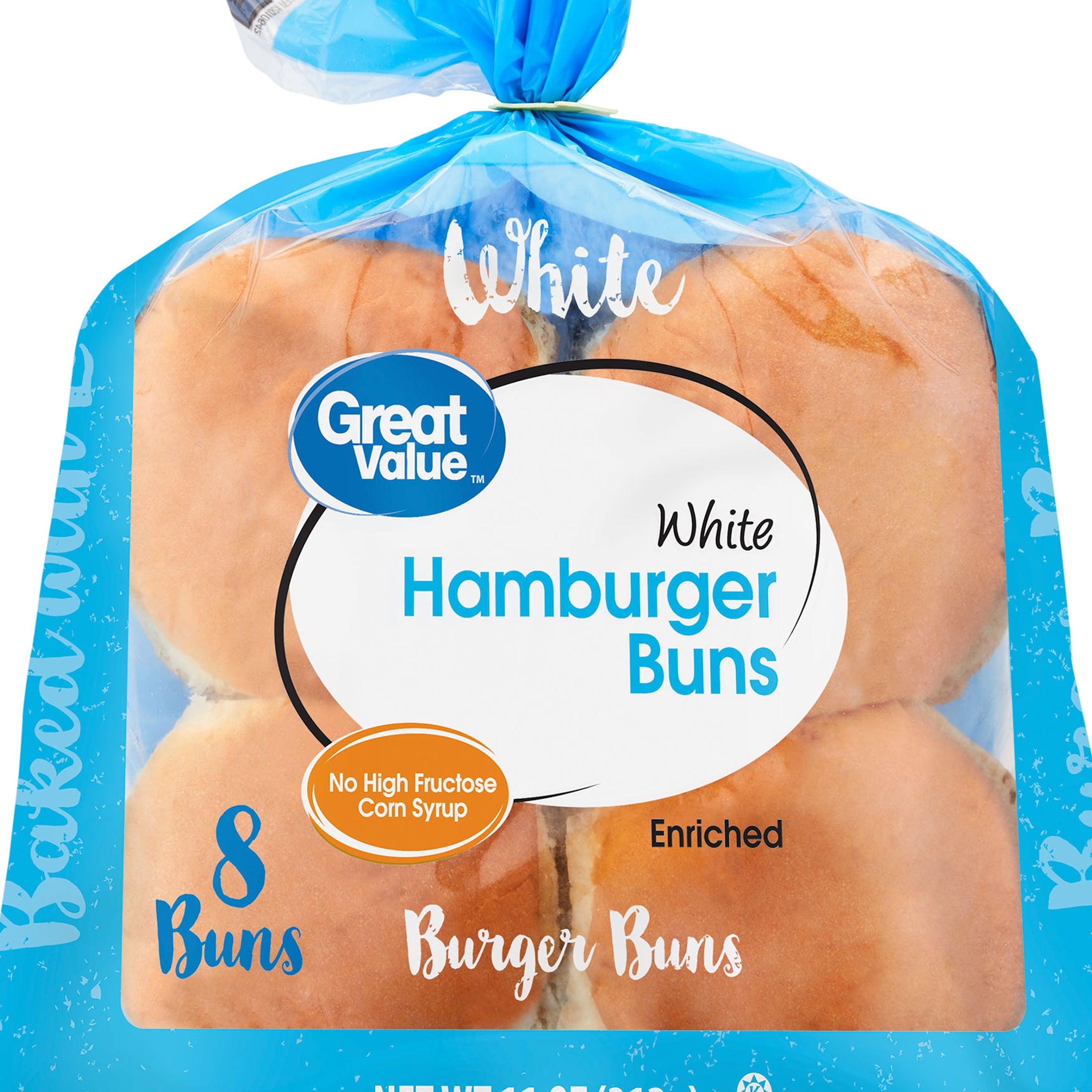 Great Value Hamburger Buns, 8 Count, 11 oz