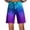 Royal Blue, variant on WTOBBY Women's Gradient Ombre Wide Leg Summer Shorts - Casual Elastic Waist Short Pants with Beachy Vibes & Lightweight Fabric for Tropical Getaways,Blue L