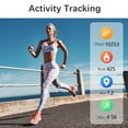 thumbnail image 3 of Non-Bluetooth Fitness Tracker Watch for Men Women Kids, No Bluetooth No APP No Phone Needed, Waterproof Full Touch Screen Sports Watch with Steps Calories Counter Sleep Tracker Alarm Clock (Purple), 3 of 4
