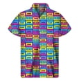 thumbnail image 2 of Camisa con estampado 3D de cinta de música retro 2024, camisas hawaianas de verano para hombre, blusas Y2k con solapa de calle, blusa Aloha con botones y mangas cortas, 2 of 5