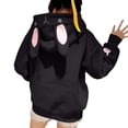 thumbnail image 1 of WZXFASHION Chandails en Molleton Décontractés pour Femmes à Capuche Oreilles de Lapin Mode Automne Manches Longues Chandails en Molleton Décontractés à Cordon 50 % de Réduction Liquidation Demi-Fermeture à Glissière Chandail à Capuchon, 1 of 8