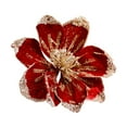 thumbnail image 2 of Baoblaze Magnolia Christmas Decoration Floral Pick Ornaments Xmas Home Decors Glitter Flower Artificial for Indoor Outdoor Deep Red, 2 of 8