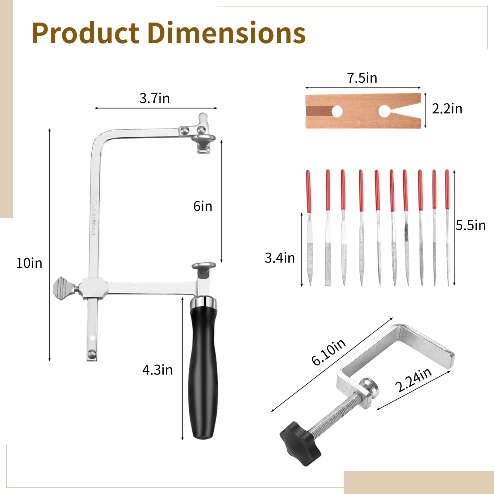 Jewelry Making Tools Professional Kit, Complete Jewelry Tool Set with Wooden Ring Mandrel, Steel Wire Cutter, Mini Diamond Needle Files, Copper Rings