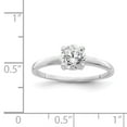 thumbnail image 2 of 925 Sterling Silver Rhodium-plated Solitaire Round Cubic Zirconia Ring Size 7, 2 of 5