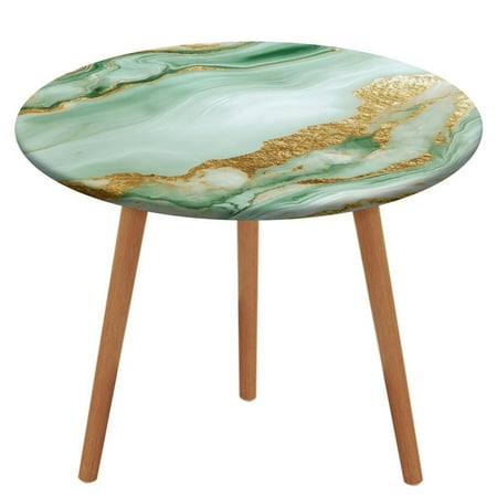 

Colorful Marble Green Gilding (76) Tablecloth Round Elastic Fitted Waterproof Table Cover Cloth for Dining Room Indoor Outdoor Decor