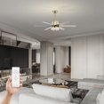 thumbnail image 4 of 52'' Modern Ceiling Fans With Remote,Wood Ceiling Fan With Lights, LED Ceiling Fan Light With 5 Blade, 3 Speed AC Motor Indoor Ceiling Fan For Patio, Living Room, Bedroom, 4 of 8