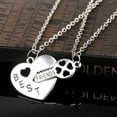 thumbnail image 2 of Best Friend Friendship Necklace Heart Key Set Silver Pendant Couple Necklace, 2 of 5