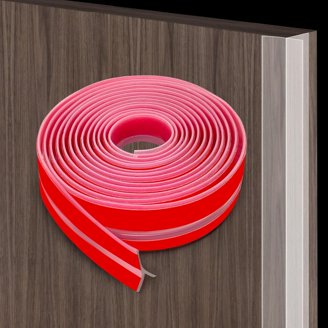 Door Draft Stopper For Side Of Door Frame 1.37 In X 20 Ft T-Shaped Silicone Weather Stripping Door Seal Strip Draft Blocker - Clear