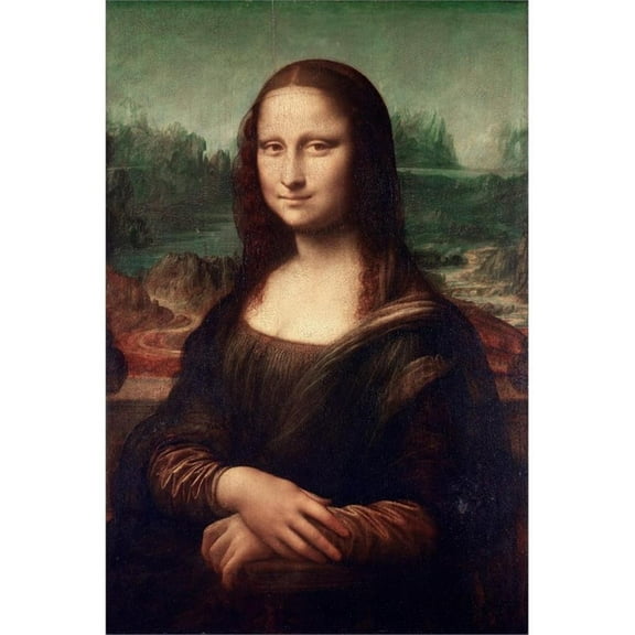 Giant Art 72x48 La Joconde Fine Art Giant Canvas Print in Green