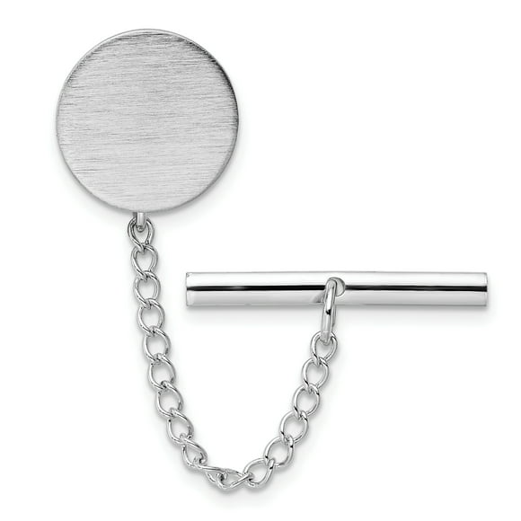 Round Engravable Tie Tac Chain Lapel Pin Bar