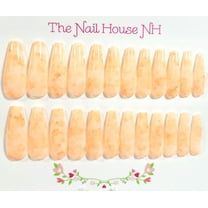 Fresh Apricots For The Love Of Speckle Glossy Long Coffin Press On Nails - 24 Pieces - Artificial Nail Kit
