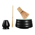 thumbnail image 4 of 4Pcs Matcha Tea Set Ceramic Traditional Bamboo Whisk and Spoon Whisk Holder for black, 4 of 8